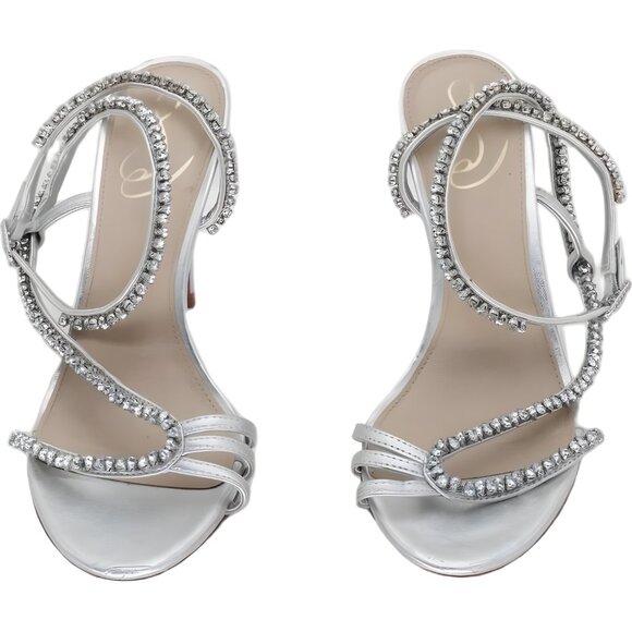 Sam Edelman Granger Women's Silver Strappy Heels Size 8 - Elegant Style - Picture 5 of 6